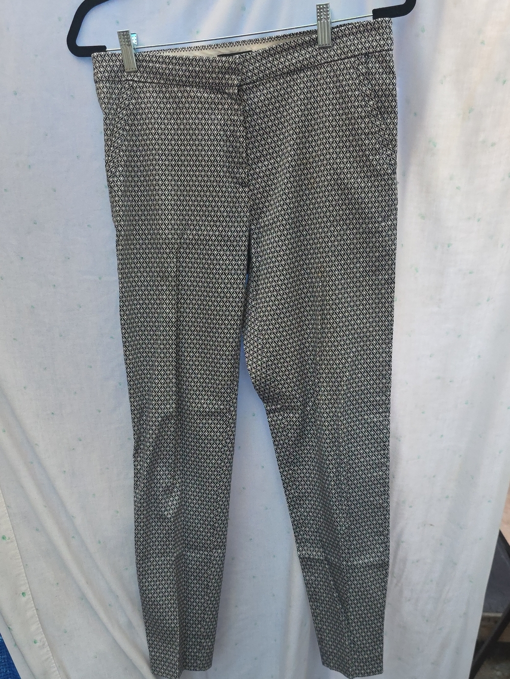H&M Geometric Jacquard Slim Ankle Dress Pants Size 8